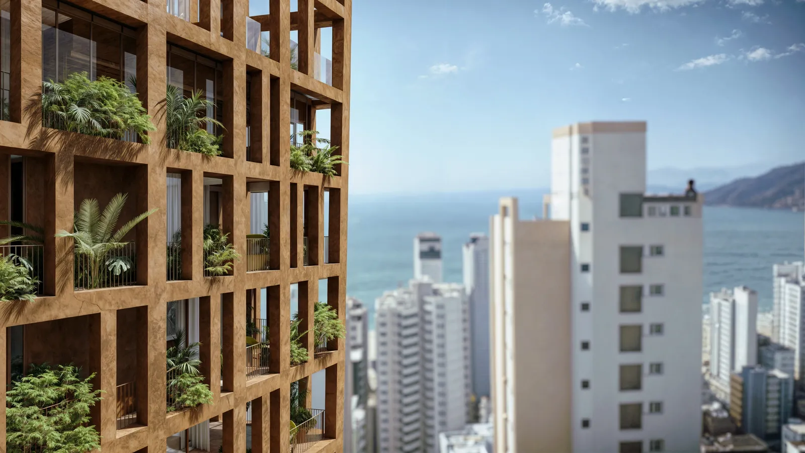 Auris Residenze no skyline de Balneário Camboriú com vista para o oceano