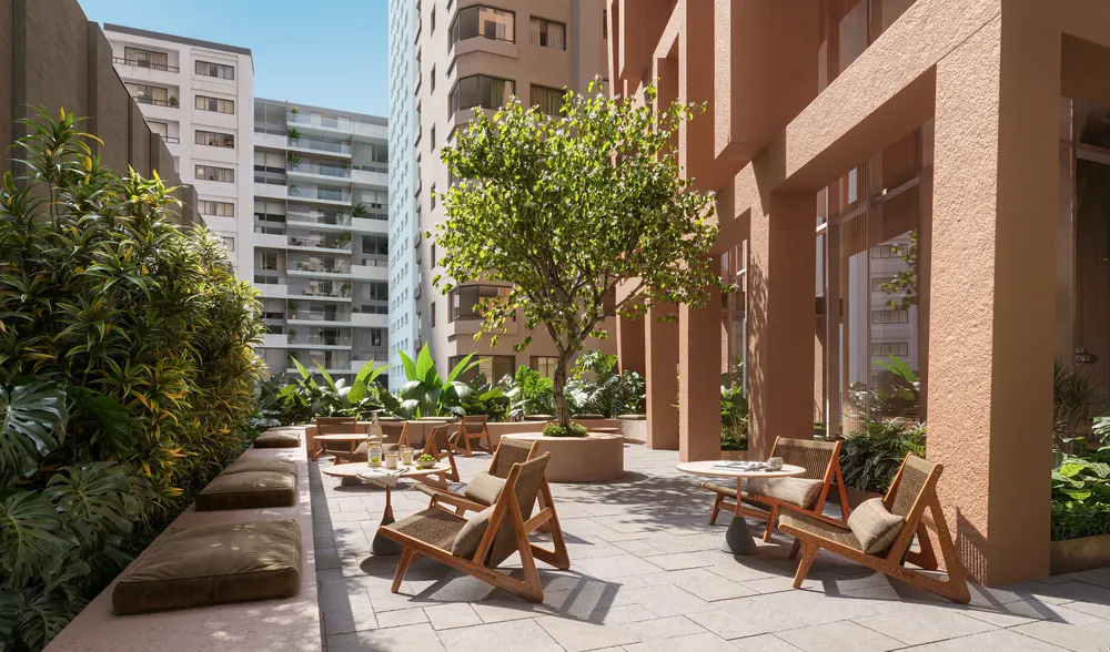 Salão de Festas Auris Residenze com área externa integrada